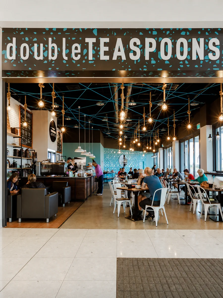 The Double Teaspoons café entrance